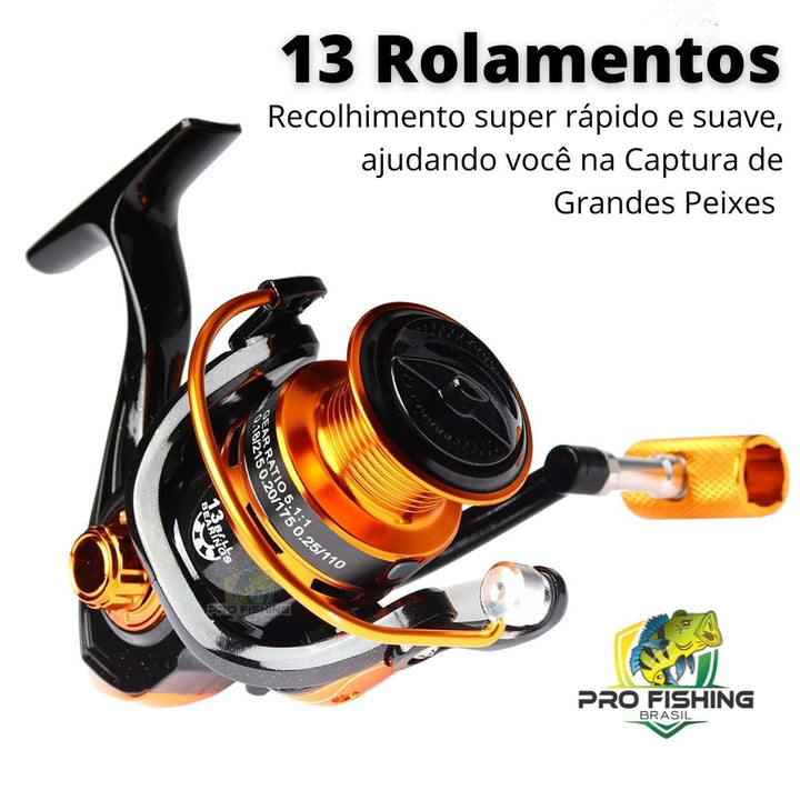 Novo Molinete JOSBY VX Series com 13 Rolamentos + Linha Multifilamento de Brinde