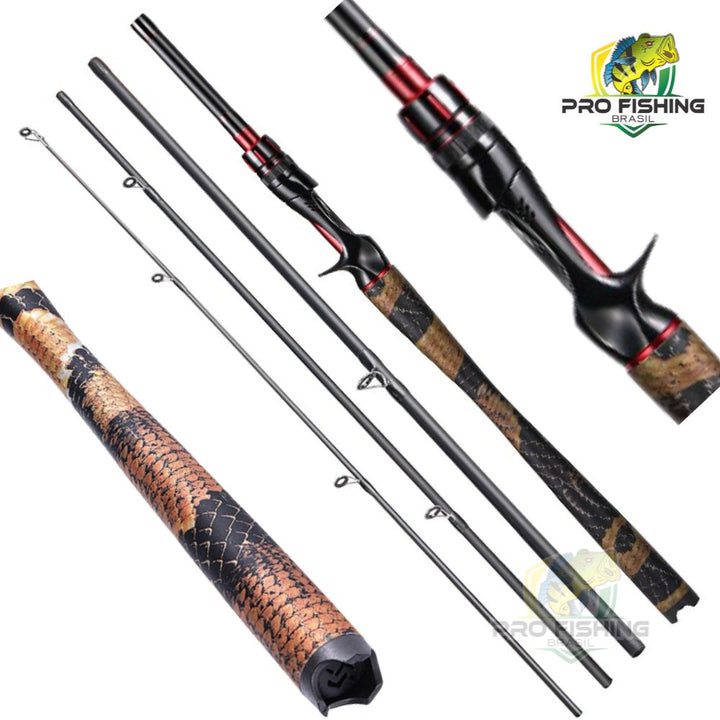 Nova Vara de Carretilha Snake Carbon Sougayilang - 1.98m - 4 Partes - Frete Grátis