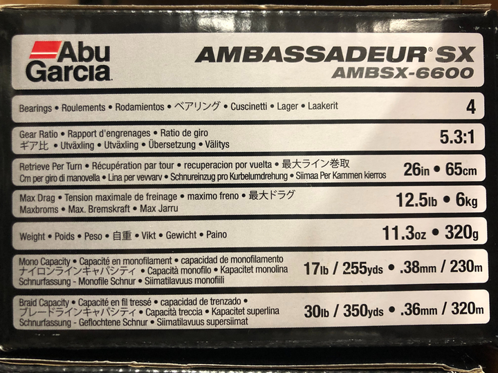Carretilha Perfil Alto Abu Garcia Ambassadeur 6600 / 6601 SX  AMBSX