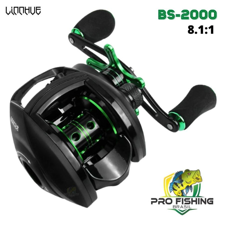 Nova Carretilha BASSER BS-2000 LINNHUE com 12 Rolamentos + 1BB – Freio de 8KG (Drag) - Recolhimento 8.1:1 Super Rápida