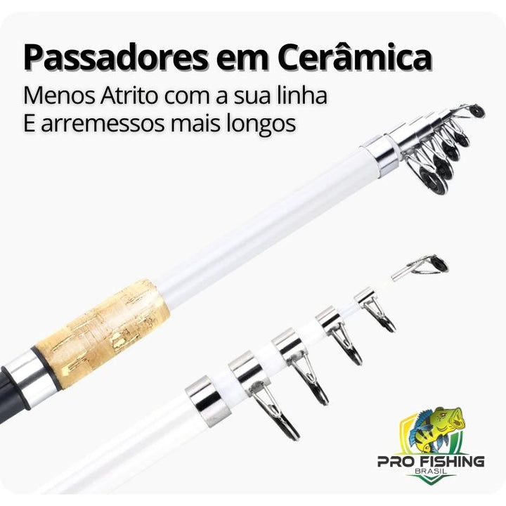 Nova Vara Telescópica em Carbono PREMIUM - 5 Camadas em Carbono - Frete Grátis