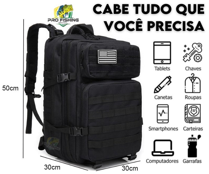 Mochila Tática Militar de 45 Litros - MEGA Resistente - Frete Grátis