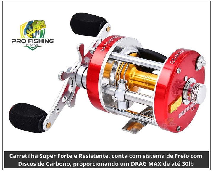 Super Carretilha de Perfil Alto Kastking Rover com 6 Rolamento