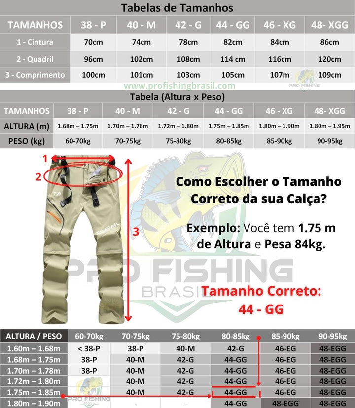 Nova Calça/Bermuda Daiwa 2021 - Importada - Frete Grátis para Todo Brasil