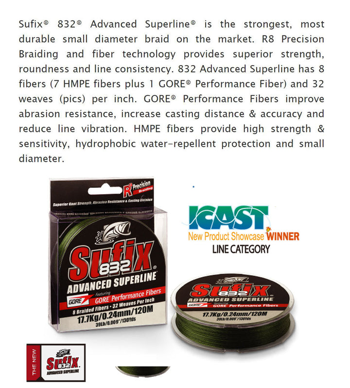 Linha Sufix 832 Multifilamento 8x Advanced Superline - 120m/250m