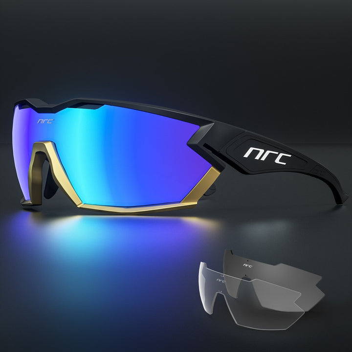 Óculos de Ciclismo NRC Italiano com 3 Lentes e Proteção Solar UV400+