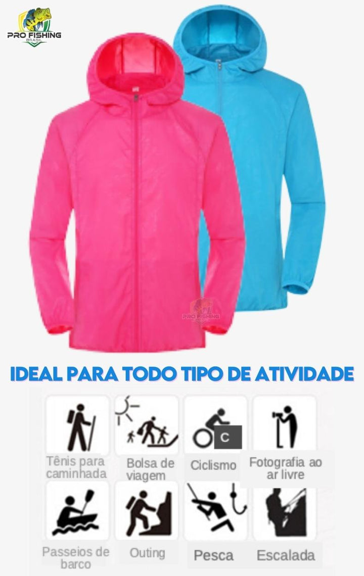 Jaqueta Corta Vento Impermeável Super Slim - Capa de Chuva - Unissex - Frete Grátis