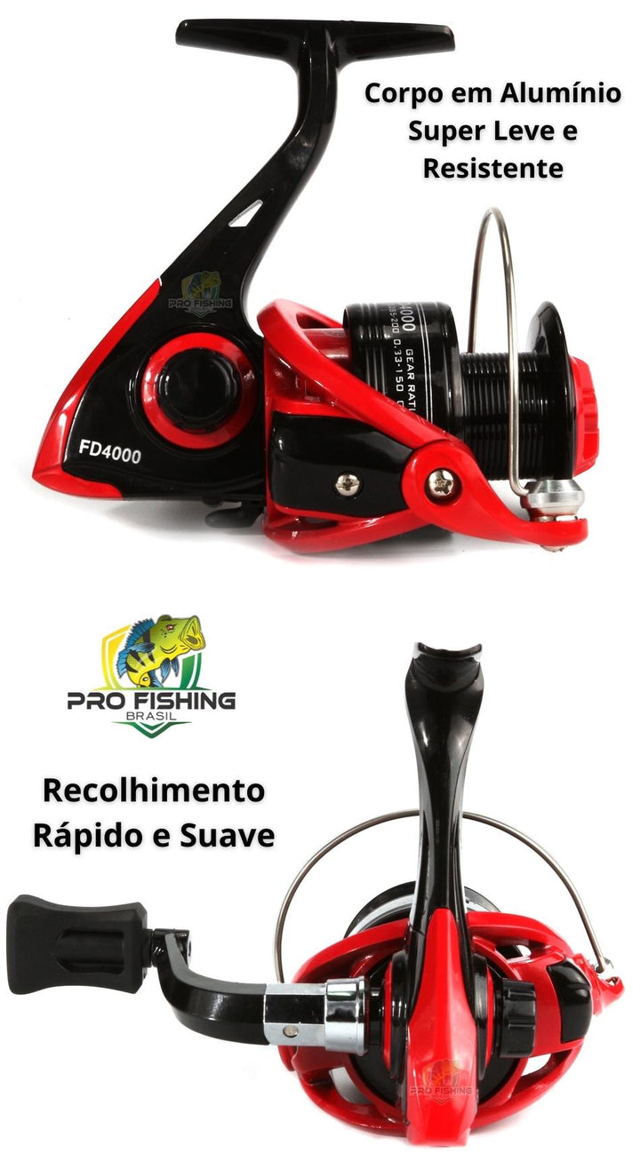 Novo Molinete JACKFISH FD 1000/6000 com 5 Rolamentos - Frete Grátis p/ Todo Brasil