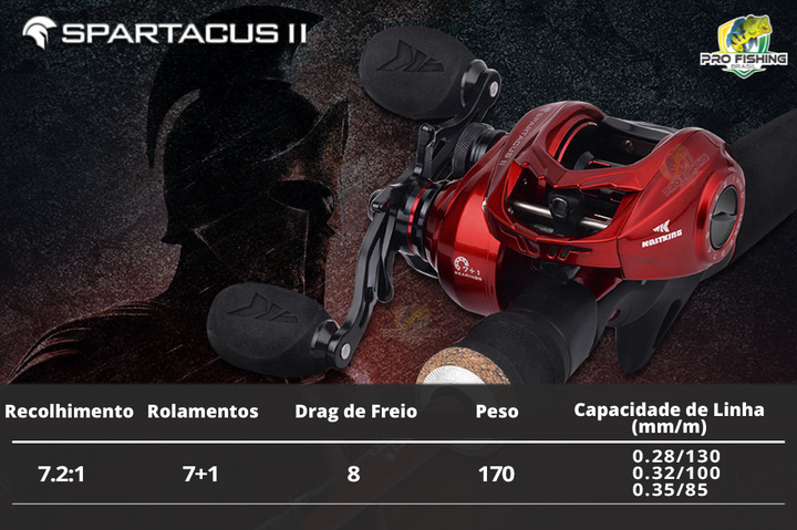 Nova Carretilha Spartacus II - KASTKING® - Frete Grátis