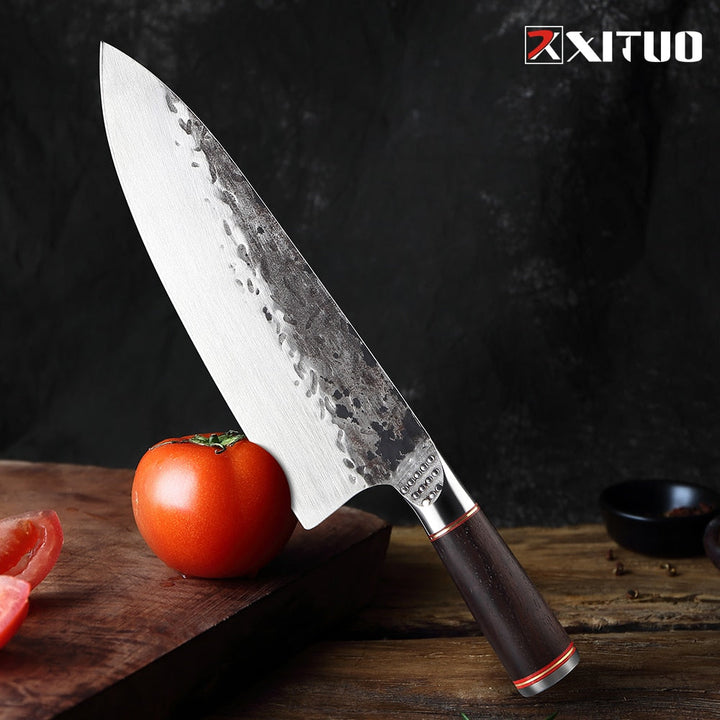 Faca de Churrasco do Chef Artesanal em Aço Forjado - Frete Grátis