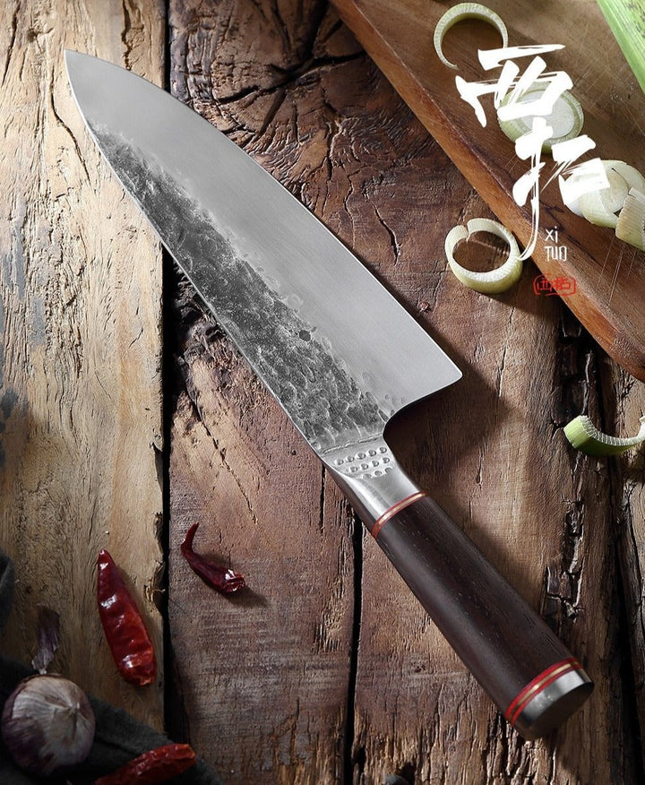 Faca de Churrasco do Chef Artesanal em Aço Forjado - Frete Grátis