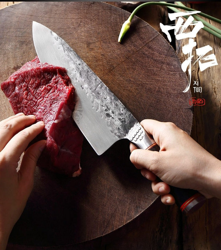 Faca de Churrasco do Chef Artesanal em Aço Forjado - Frete Grátis